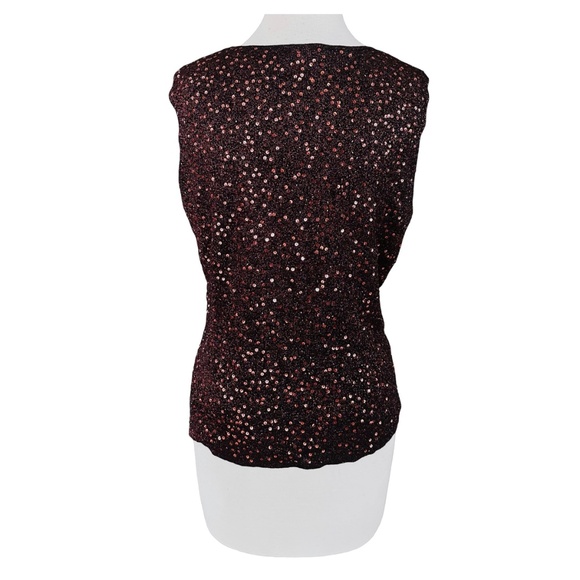 ALEX & CO Women’s Sequin Sleeveless Tank Top Blouse Size 16 Metallic Copper - Picture 2 of 7